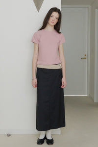【GIUNON】scallop pile puff t-shirt / スカラップパイルパフTシャツ
