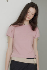 【GIUNON】scallop pile puff t-shirt / スカラップパイルパフTシャツ