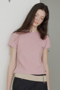 【GIUNON】scallop pile puff t-shirt / スカラップパイルパフTシャツ