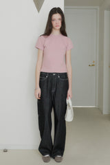 【GIUNON】scallop pile puff t-shirt / スカラップパイルパフTシャツ