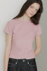【GIUNON】scallop pile puff t-shirt / スカラップパイルパフTシャツ