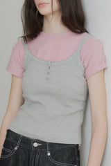 【GIUNON】scallop pile puff t-shirt / スカラップパイルパフTシャツ