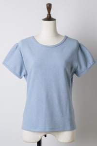 【GIUNON】scallop pile puff t-shirt / スカラップパイルパフTシャツ