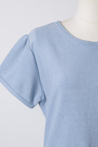 【GIUNON】scallop pile puff t-shirt / スカラップパイルパフTシャツ