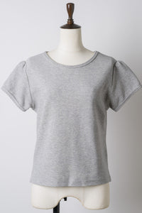 【GIUNON】scallop pile puff t-shirt / スカラップパイルパフTシャツ