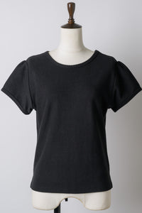 【GIUNON】scallop pile puff t-shirt / スカラップパイルパフTシャツ