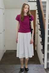 【GIUNON】scallop pile puff t-shirt / スカラップパイルパフTシャツ