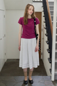 【GIUNON】scallop pile puff t-shirt / スカラップパイルパフTシャツ