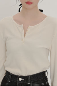 【GIUNON】long sleeve rib tops / ロングスリーブリブトップス