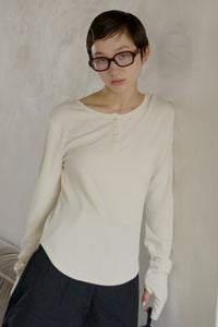 【GIUNON】long sleeve rib tops / ロングスリーブリブトップス