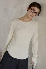【GIUNON】long sleeve rib tops / ロングスリーブリブトップス