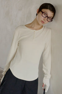 【GIUNON】long sleeve rib tops / ロングスリーブリブトップス
