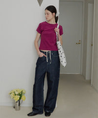 【GIUNON】wide stitch adjustable denim / ワイドステッチアジャスタブルデニム