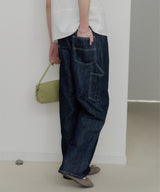 【GIUNON】wide stitch adjustable denim / ワイドステッチアジャスタブルデニム