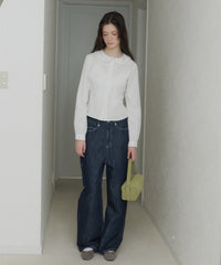 【GIUNON】wide stitch adjustable denim / ワイドステッチアジャスタブルデニム