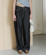 【GIUNON】wide stitch adjustable denim / ワイドステッチアジャスタブルデニム