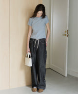 【GIUNON】wide stitch adjustable denim / ワイドステッチアジャスタブルデニム