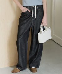 【GIUNON】wide stitch adjustable denim / ワイドステッチアジャスタブルデニム