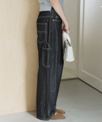 【GIUNON】wide stitch adjustable denim / ワイドステッチアジャスタブルデニム