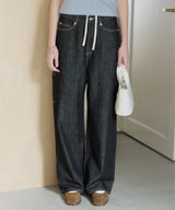 【GIUNON】wide stitch adjustable denim / ワイドステッチアジャスタブルデニム