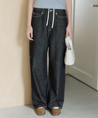 【GIUNON】wide stitch adjustable denim / ワイドステッチアジャスタブルデニム