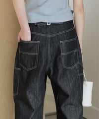 【GIUNON】wide stitch adjustable denim / ワイドステッチアジャスタブルデニム