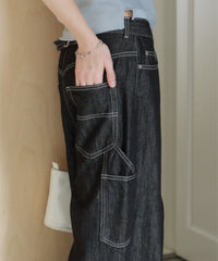 【GIUNON】wide stitch adjustable denim / ワイドステッチアジャスタブルデニム