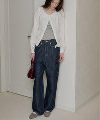 【GIUNON】wide stitch adjustable denim / ワイドステッチアジャスタブルデニム