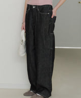 【GIUNON】wide stitch adjustable denim / ワイドステッチアジャスタブルデニム