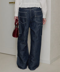 【GIUNON】wide stitch adjustable denim / ワイドステッチアジャスタブルデニム