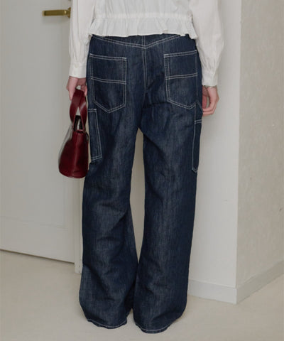 【GIUNON】wide stitch adjustable denim / ワイドステッチアジャスタブルデニム