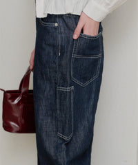【GIUNON】wide stitch adjustable denim / ワイドステッチアジャスタブルデニム