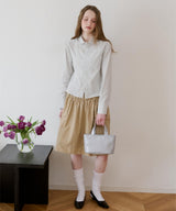 【GIUNON】round collar stripe shirt / ラウンドカラーストライプシャツ