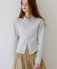 【GIUNON】round collar stripe shirt / ラウンドカラーストライプシャツ