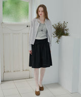【GIUNON】round collar stripe shirt / ラウンドカラーストライプシャツ