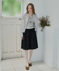 【GIUNON】round collar stripe shirt / ラウンドカラーストライプシャツ