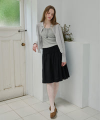 【GIUNON】round collar stripe shirt / ラウンドカラーストライプシャツ
