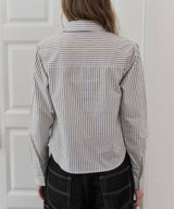 【GIUNON】round collar stripe shirt / ラウンドカラーストライプシャツ