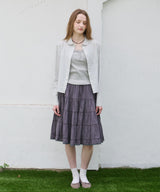【GIUNON】round collar stripe shirt / ラウンドカラーストライプシャツ