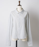 【GIUNON】round collar stripe shirt / ラウンドカラーストライプシャツ