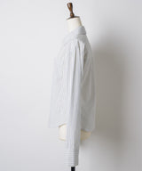 【GIUNON】round collar stripe shirt / ラウンドカラーストライプシャツ