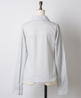 【GIUNON】round collar stripe shirt / ラウンドカラーストライプシャツ