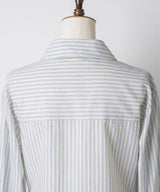 【GIUNON】round collar stripe shirt / ラウンドカラーストライプシャツ