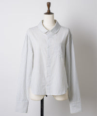 【GIUNON】round collar stripe shirt / ラウンドカラーストライプシャツ