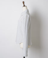 【GIUNON】round collar stripe shirt / ラウンドカラーストライプシャツ