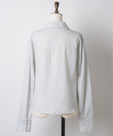 【GIUNON】round collar stripe shirt / ラウンドカラーストライプシャツ
