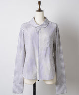 【GIUNON】round collar stripe shirt / ラウンドカラーストライプシャツ