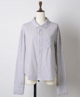 【GIUNON】round collar stripe shirt / ラウンドカラーストライプシャツ