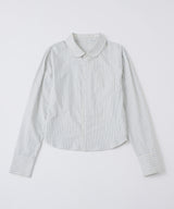 【GIUNON】round collar stripe shirt / ラウンドカラーストライプシャツ