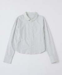 【GIUNON】round collar stripe shirt / ラウンドカラーストライプシャツ